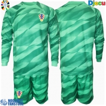 Hrvatska Golmanski Gostujuci Dres za djecu EP 2024 Dugi Rukav (+ Kratke hlače)